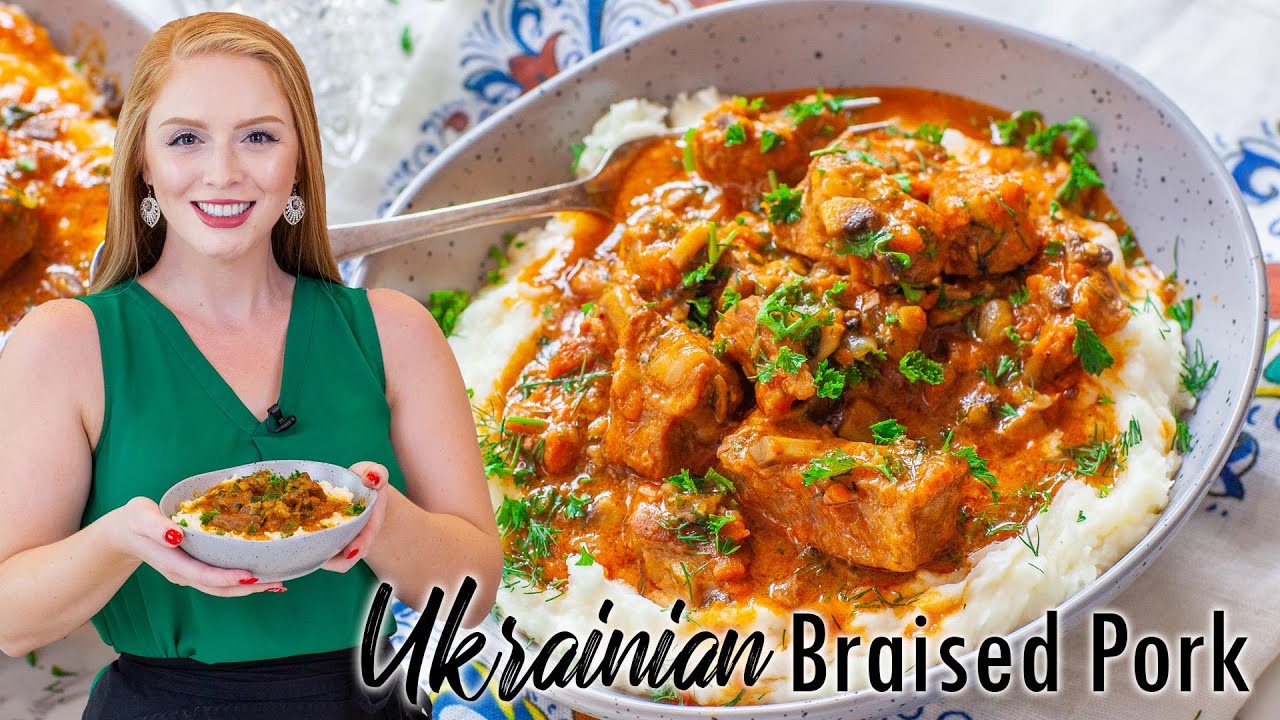 Ukrainian Braised Pork with Creamy Mashed Potatoes