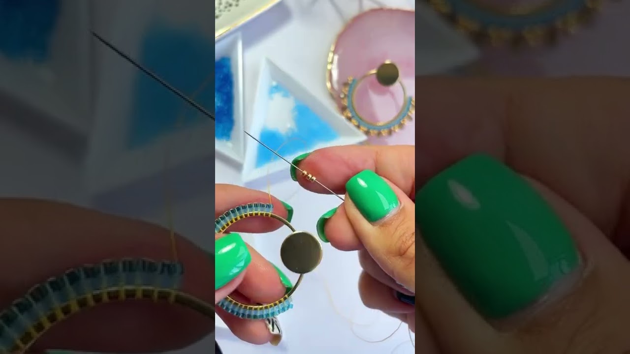 🌷Mini-Tutorial: Decora bases de aros con miyuki y rondelle (cristal murano) f&aacute;cilmente 😉