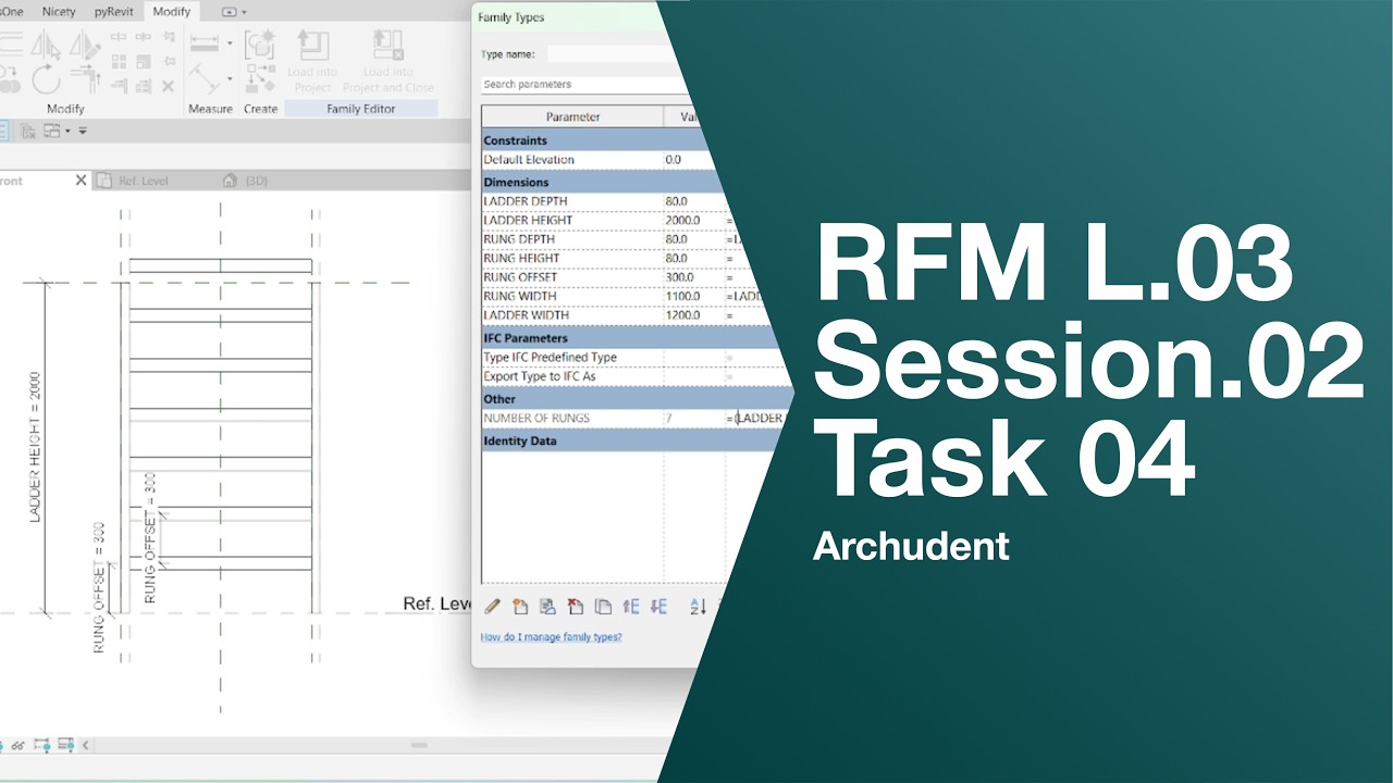 15. Revit Family Mastery | إنشاء Ladder Parametric Family احترافية داخل Revit