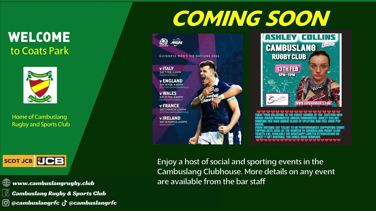 The official channel for Cambuslang Rugby Club! Local rugby union team based in Cambuslang, Glasgow.