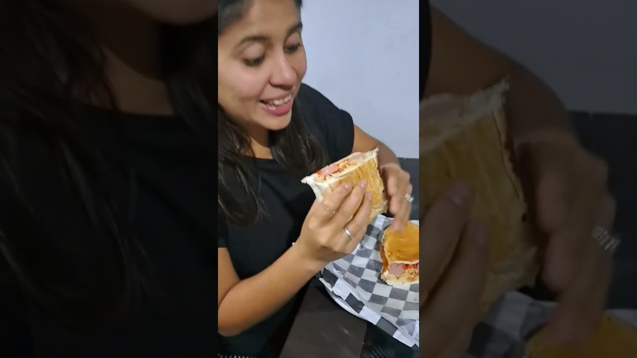 Probando el perro caliente Brasilero. #brasil #cachorroquente #aventurandoando