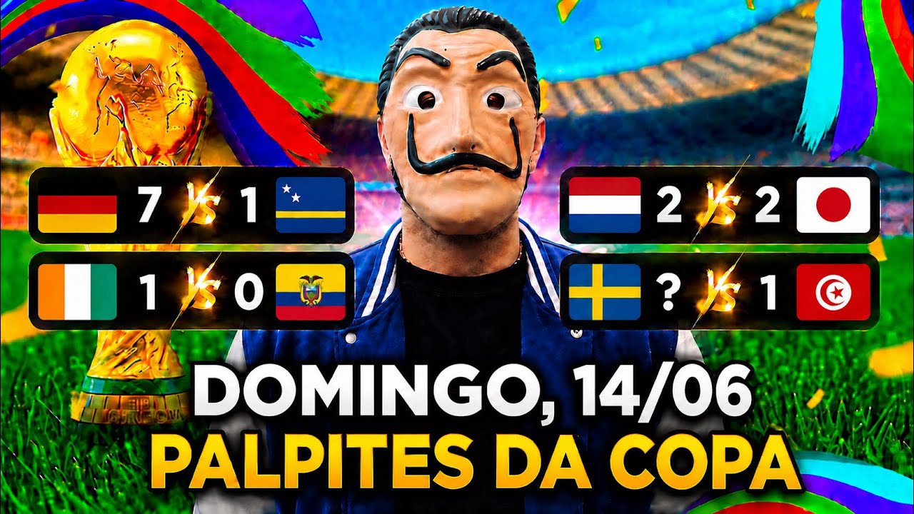 PALPITES DA COPA DO MUNDO PARA DOMINGO DIA 14 06 2026 + BILHETE PRONTO + PLACAR EXATO