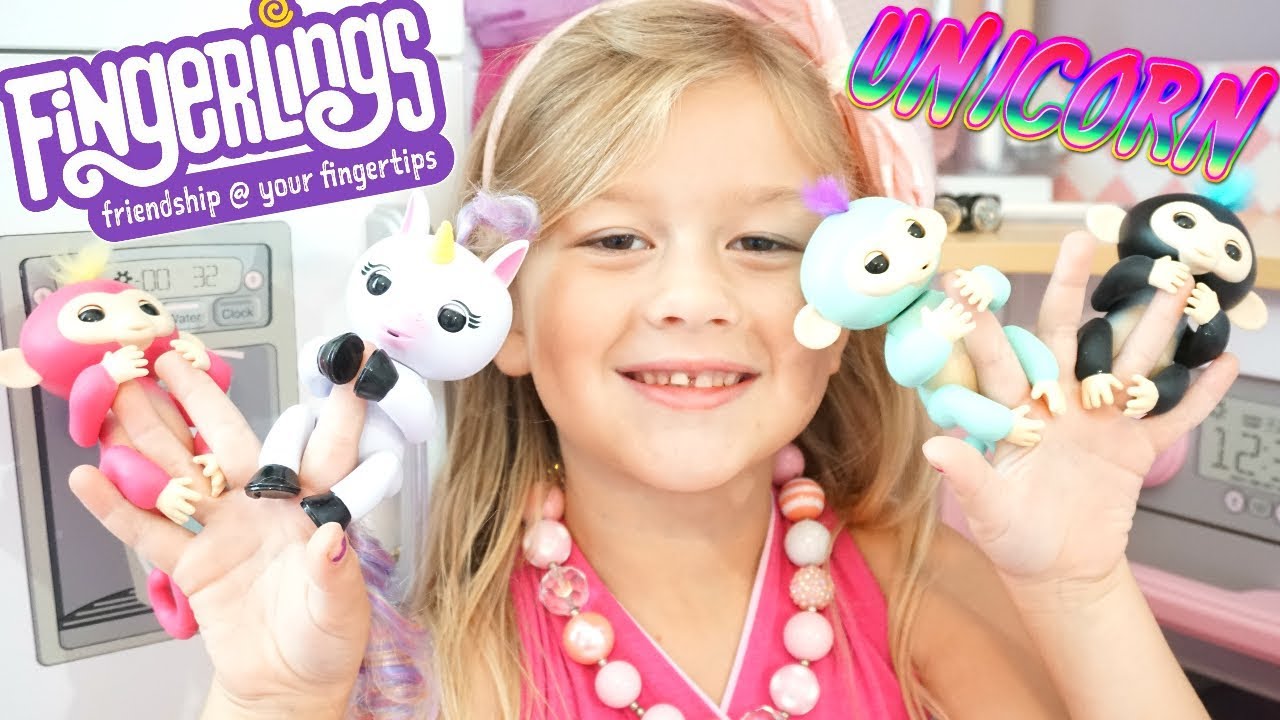 UNICORN FINGERLINGS COLLECTION FUNNY SILLY TALKING MONKEYS SO CUTE! MY LITTLE KITCHEN TOYS