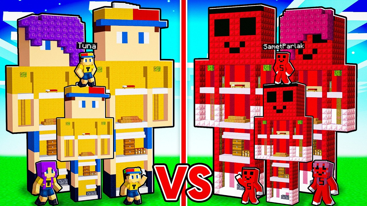 RUBY vs ZÜMRÜT HEYKEL AİLESİ TROLL KAPIŞMA !! - Minecraft