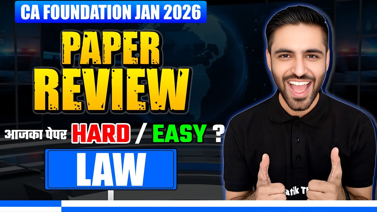 Law Paper Review Today | CA Foundation Jan 2026 | Paper Analysis & MCQs Explained