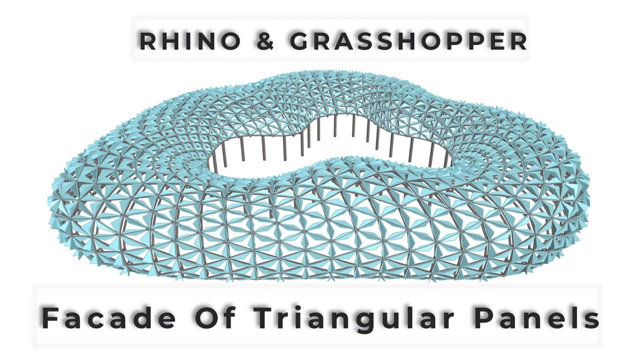 010. Grasshopper. Facade Of Triangular Panels. Using LunchBox