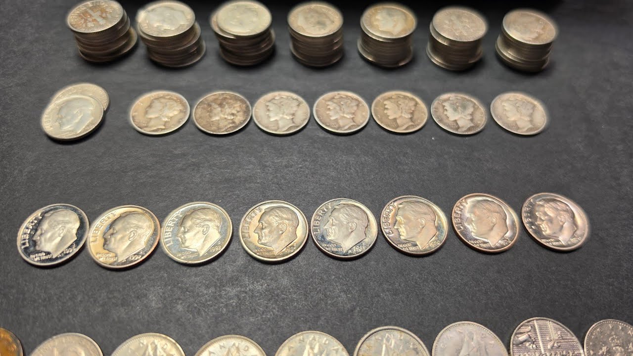 Huge 50 box dime hunt,  looking for silver 