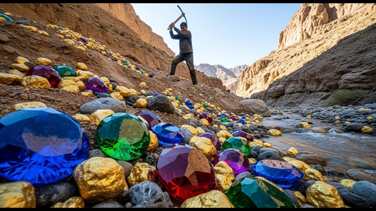 Unbelievable Treasure Hunt: GOLD Everywhere Rare Gemstones!