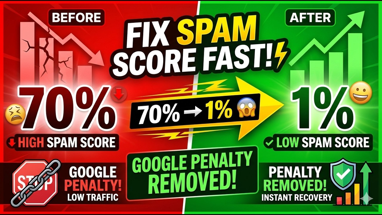 Fix Website Spam Score FAST! ⚡ Google Penalty Removed! Spam Score (70% &rarr; 1% Fast)  Full Step-by-Step