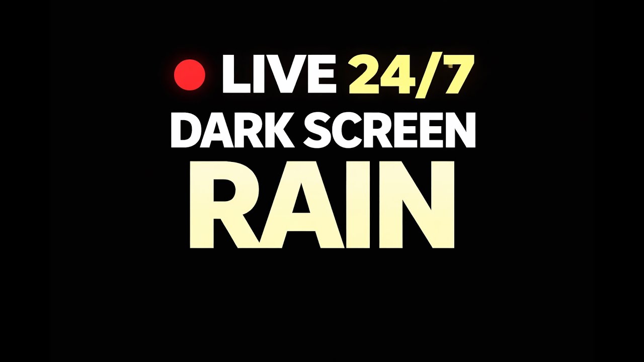 🔴 LIVE 24/7 🌧️ Black Screen Rain | Deep Rain Sounds for Sleep & Relax