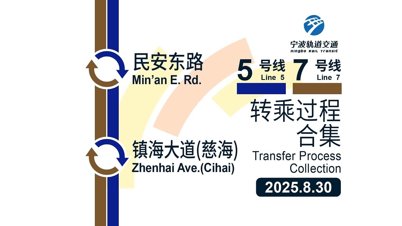 「新线换乘亦能便捷」【宁波轨道交通】民安东路 镇海大道（慈海）站换乘过程合集 7号线↹5号线