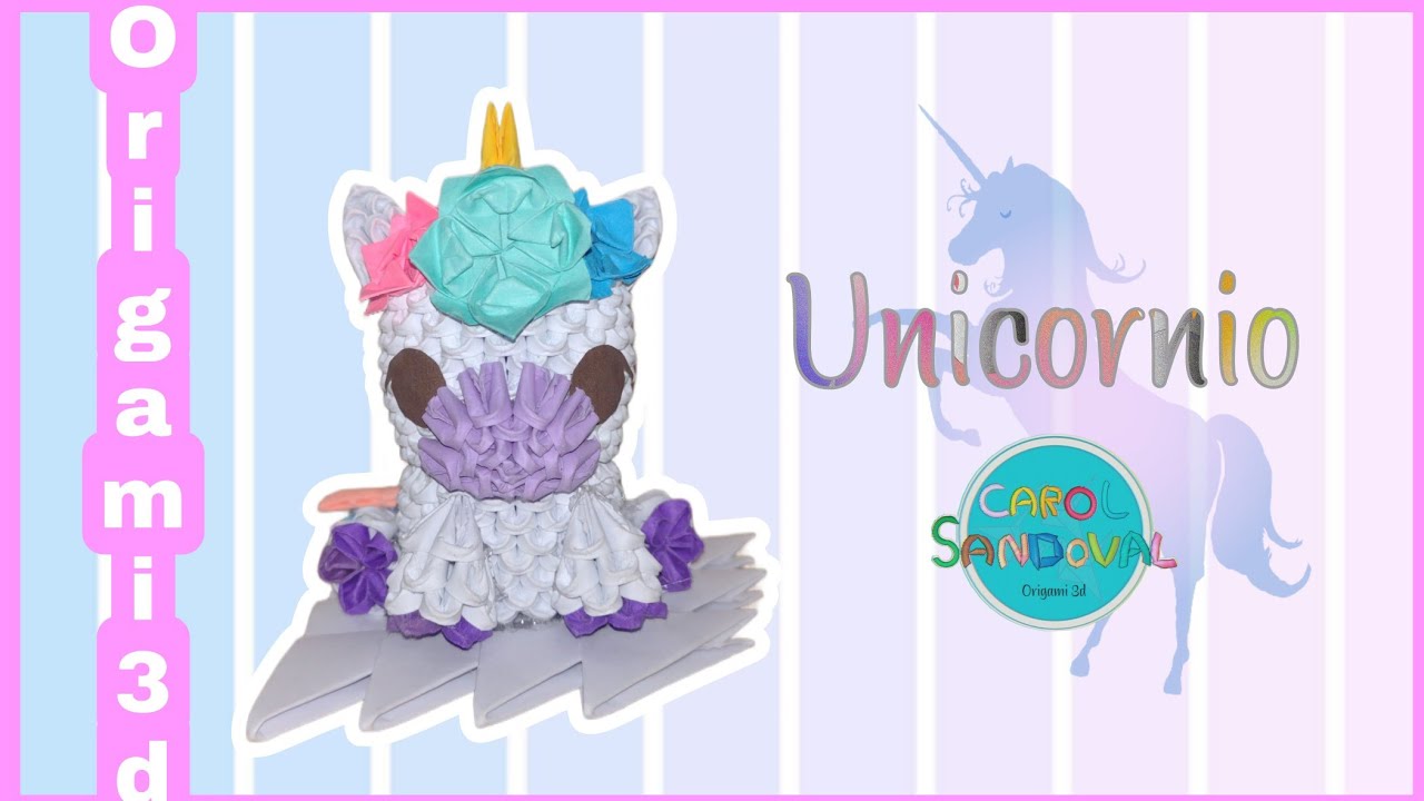 Cómo hacer a un unicornio 🦄 en origami 3d nivel 🔥 | Carol Sandoval