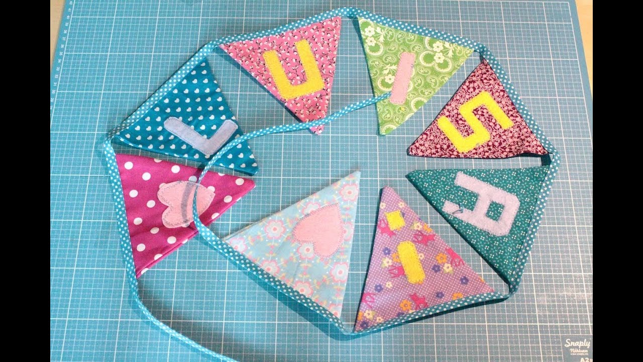 Anleitung Wimpelkette mit Namen selber nähen – DIY Eule