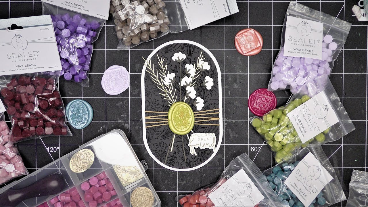 Trying Spellbinders' New Wax Seal Bead Colors and Making a Sweet & Simple Bouquet Card!