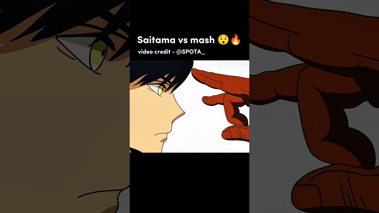 Saitama vs mash branded | Saitama used 0.00001% power 🔥😂 #shorts #anime #saitama #badass #moments