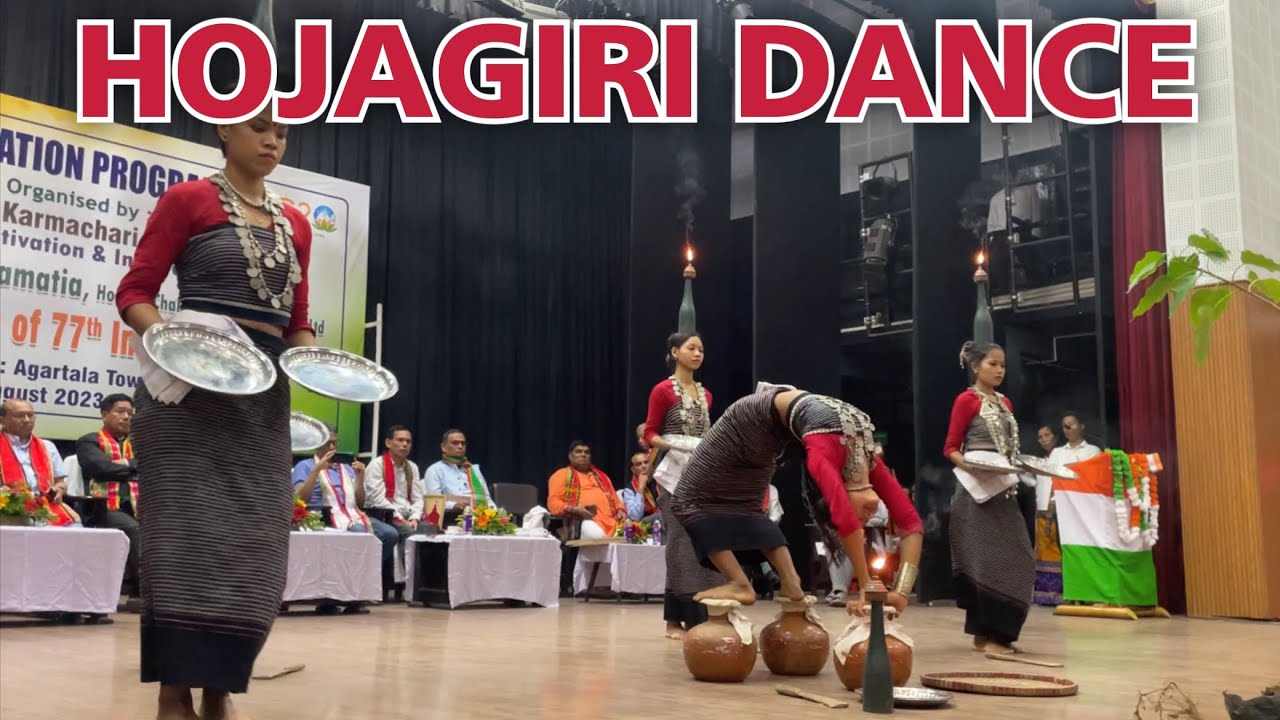 🇮🇳 77th Independence Day 2023 celebration o Hojagiri Dance perform khaijakkha Agartala Town Hall o