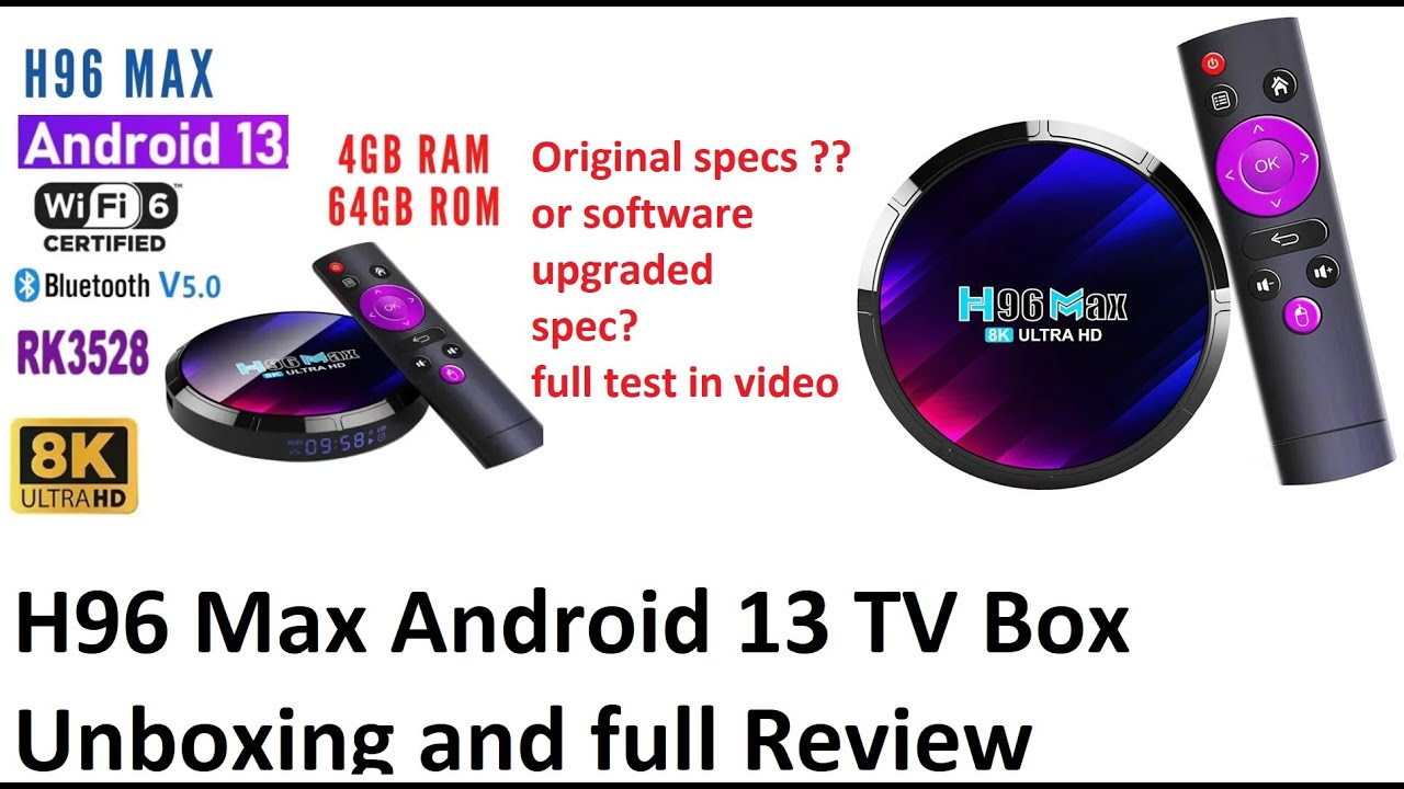 H96 MAX For Led Lcd Android TV 13.0 Version Tv Box 4+64GB