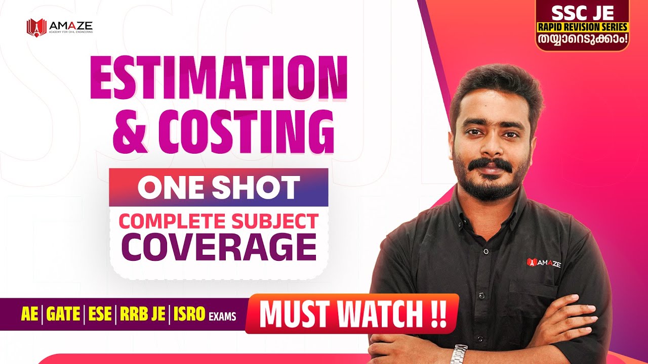 Day 29 | ESTIMATION & COSTING | SSC JE Rapid Revision Series🔥 | SSC JE