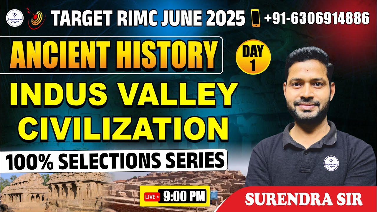RIMC JUNE 2025 | RIMC Online Classes  | Ancient History | Indus Valley Civilization by Surendra Sir