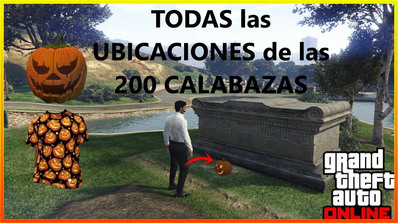 TODAS las UBICACIONES de las 200 calabazas de Halloween| Desbloquea la MÁSCARA y CAMISA | GTA Online