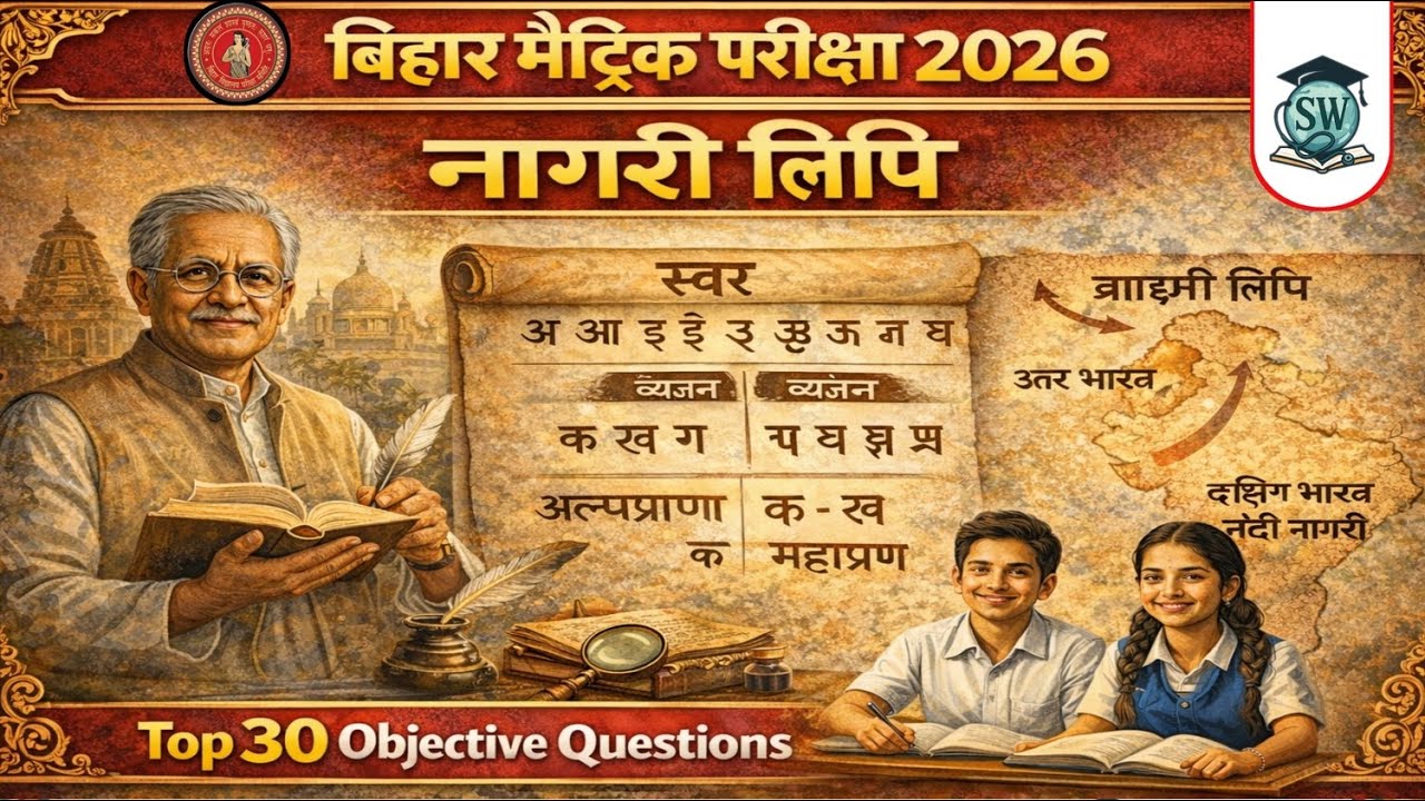 नागरी लिपि 🔴Live Class-10th || Bihar Matric Exam 2026 | TOP 30 MCQ || #hindi #mcq