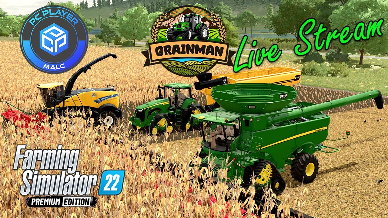 TACKLING CORN AND SILAGE ON THE FOUR FIELDS! GRAINMAN & PC PLAYER MALC LIVE STREAM! - OPEN SERVER!