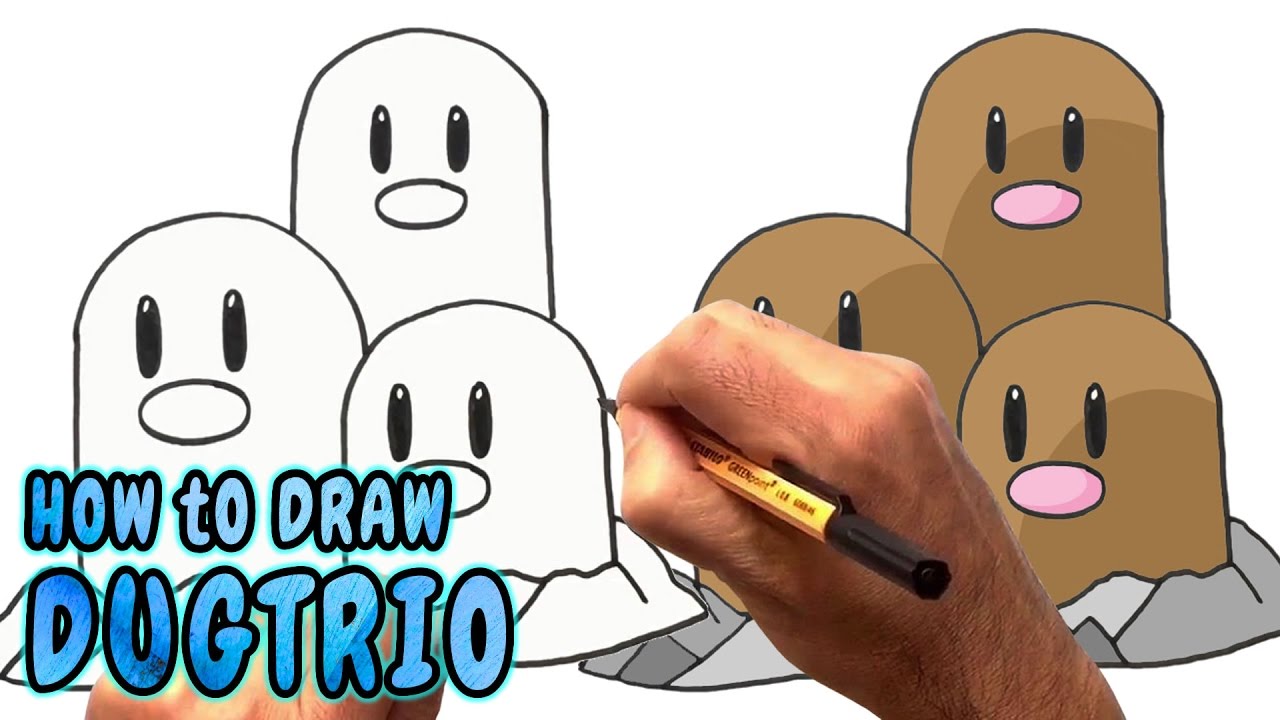 How to Draw Dugtrio from Pokemon Go - Super Easy (NARRATED)