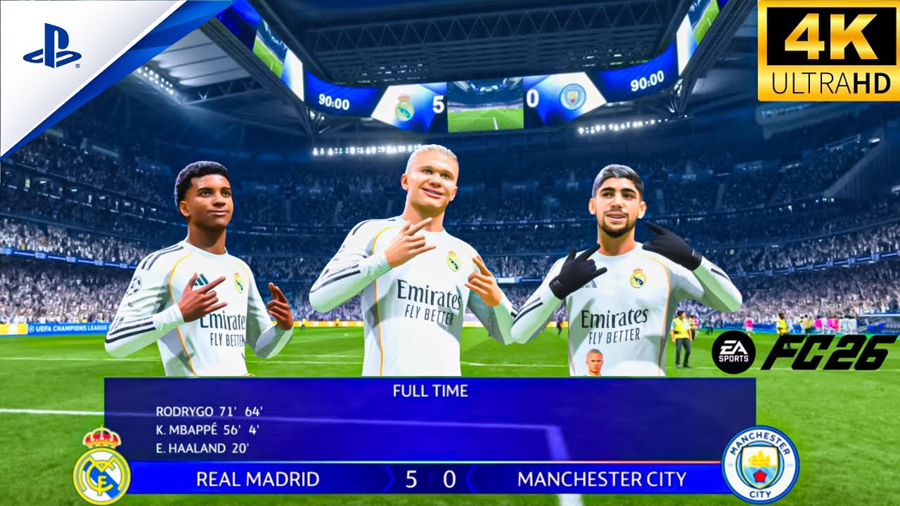 🔥 REAL MADRID HUMBLE MAN CITY 5-0! | Rodrygo BRACE | FC 26 Career Mode UCL Thriller ⚪🏆