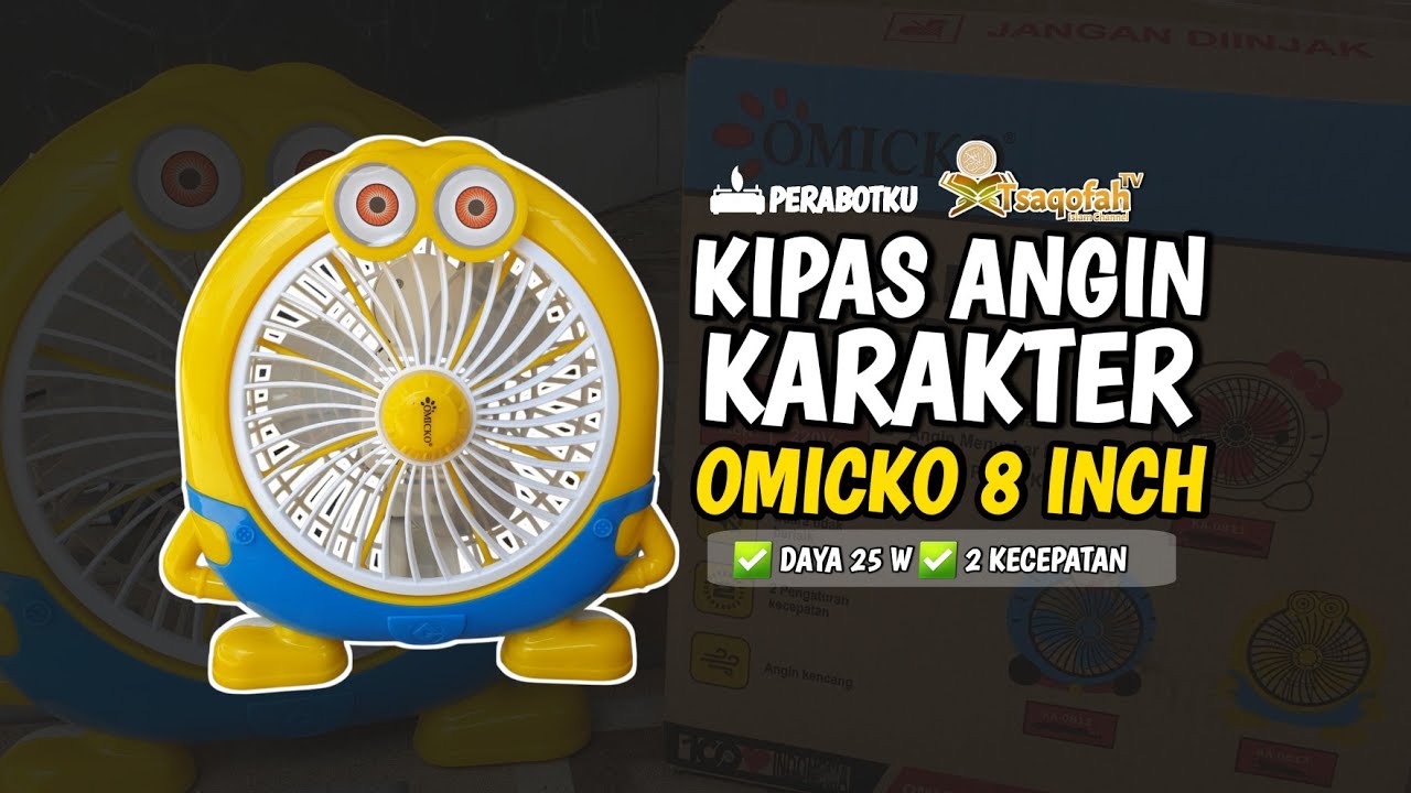 KEREN! Unboxing & Review Kipas Angin Karakter 8 Inch Omicko KA-0813/ Minions