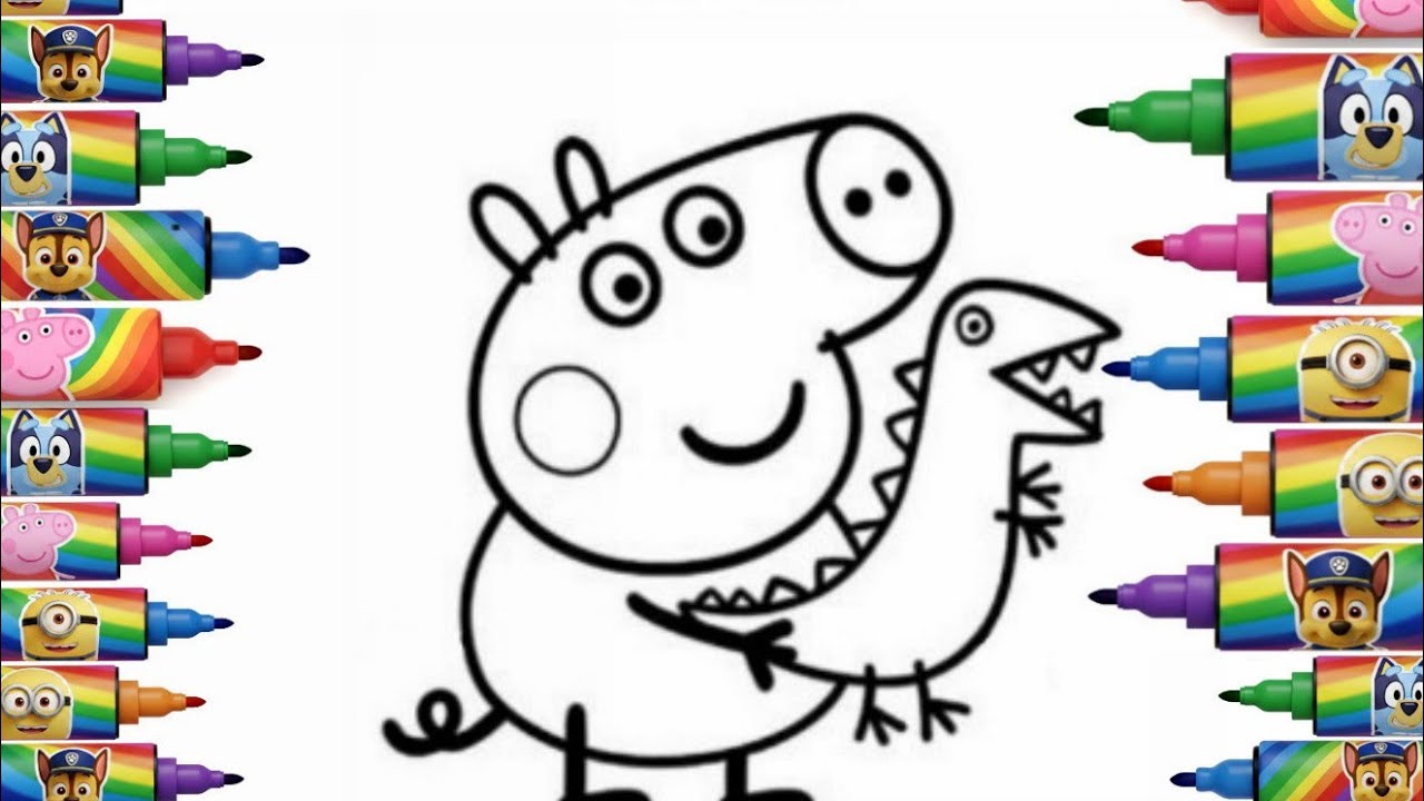 Рисунок и раскраска Свинки Пеппы для детей 🎨🐷