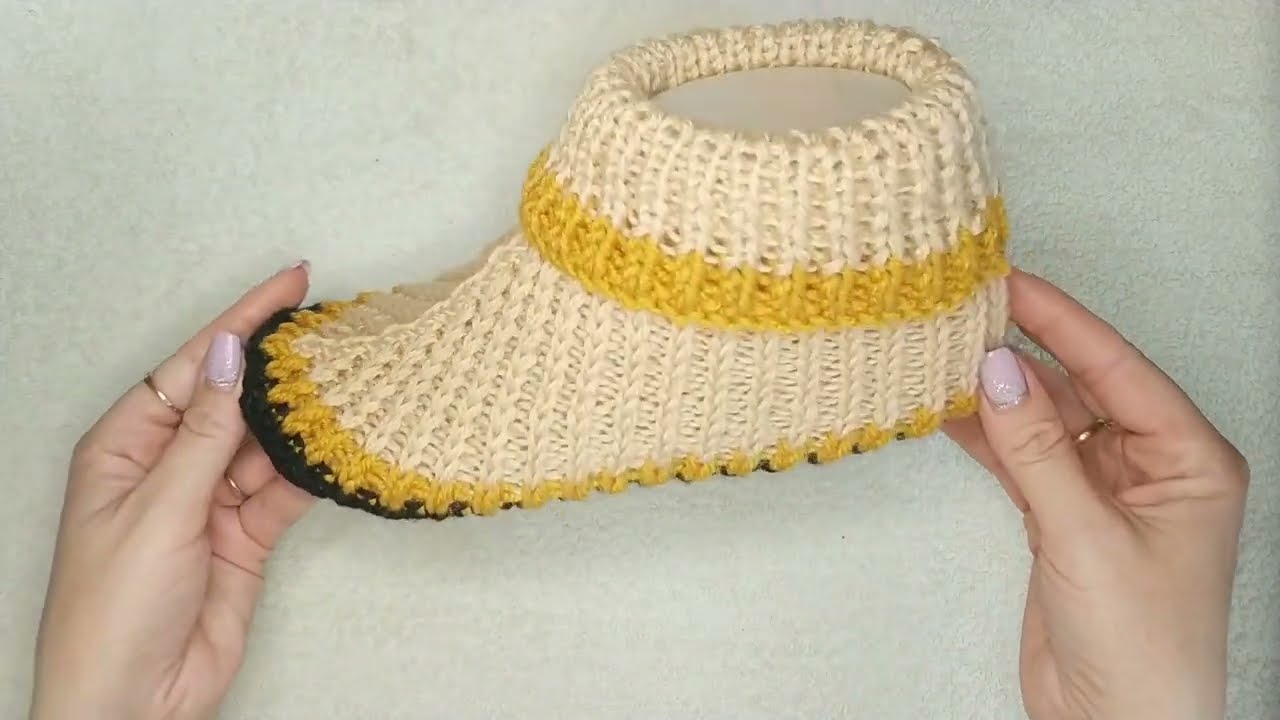 Удобные носки спицами. #вязаниеспицами #knitting #тапочки 