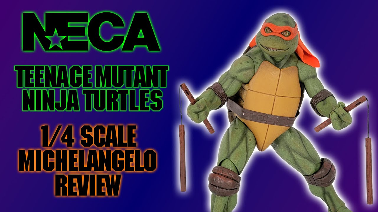 NECA TMNT 1990 Movie 1:4 Scale Michelangelo Review Teenage Mutant Ninja Turtles