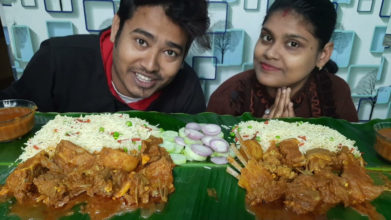 Unlimited mutton curry and veg fride rice eating challenge