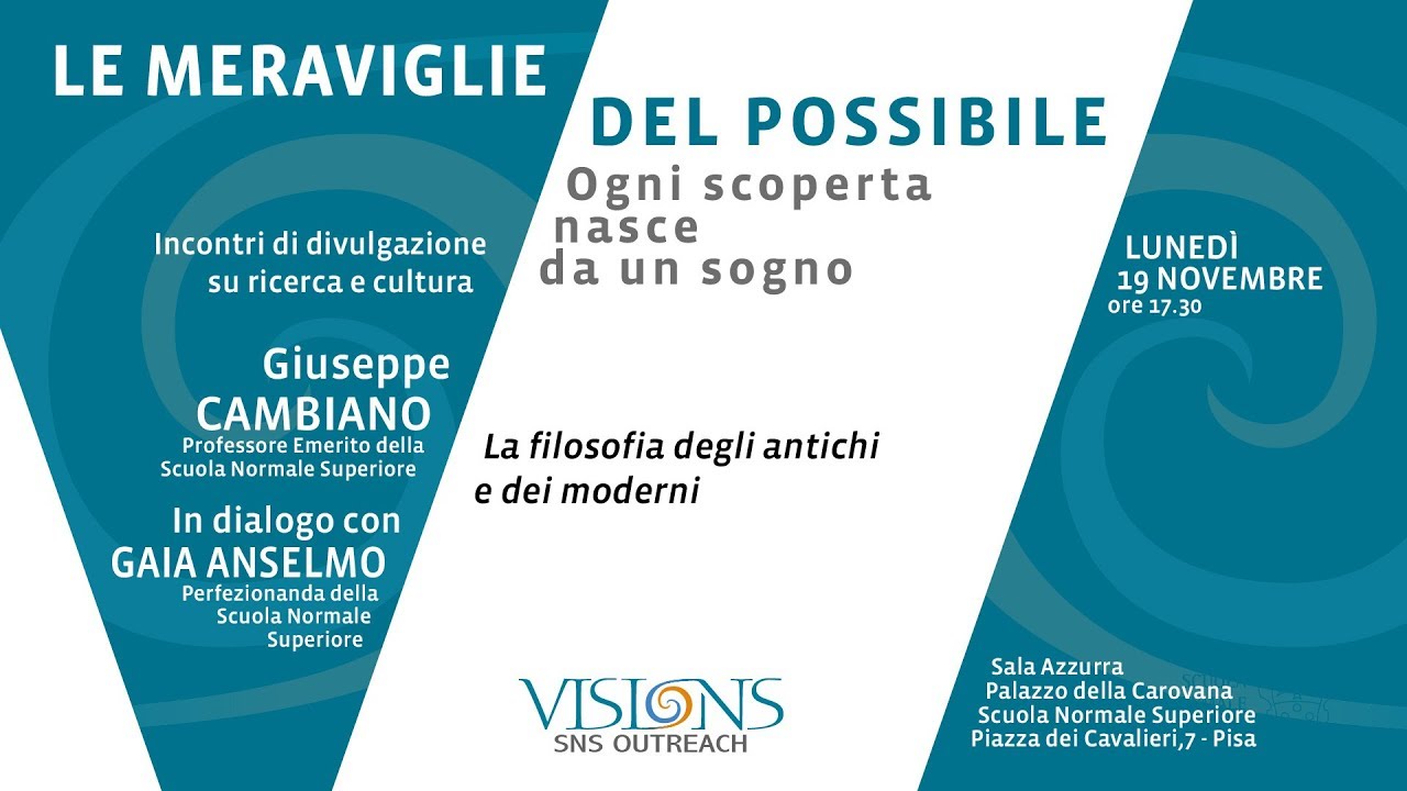 Giuseppe Cambiano, La filosofia degli antichi e dei moderni - 19 novembre 2018