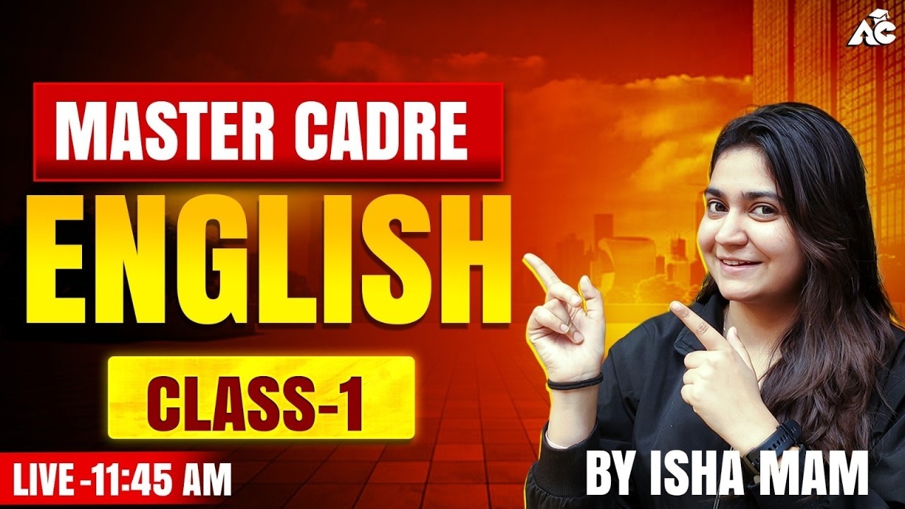 Master Cadre English 2026 | Complete Preparation Class-1 | By Isha Mam