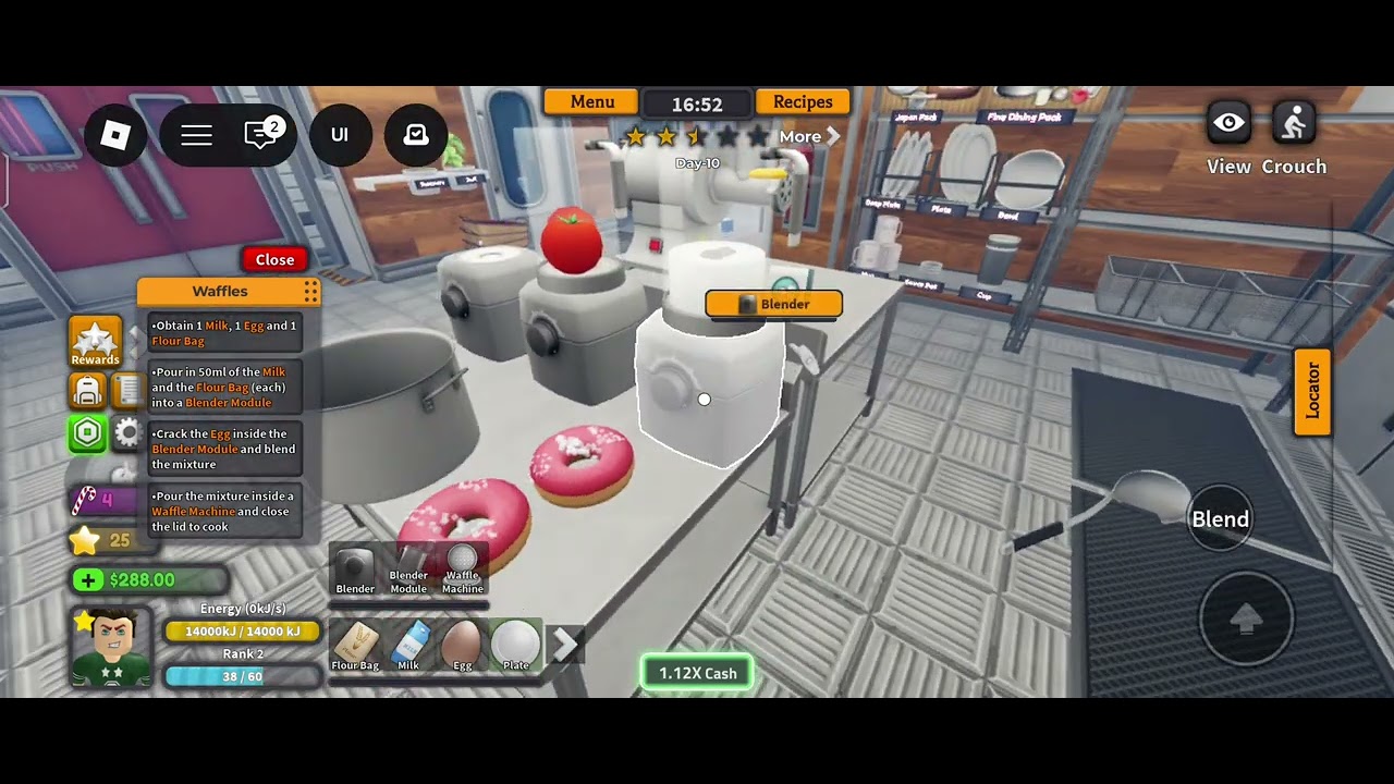 Making waffles in generic cooking game 