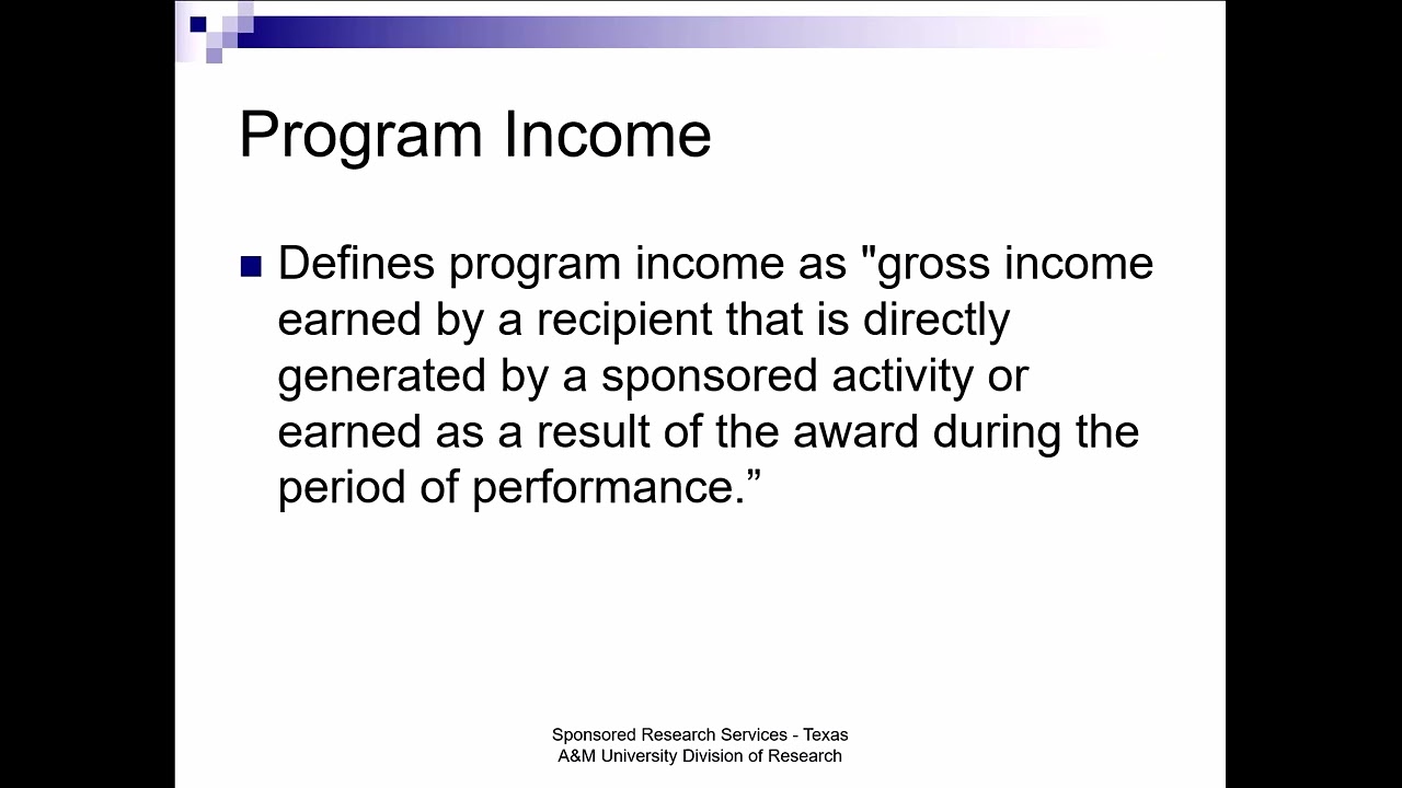 CPRA Session Cost Share and Program Income