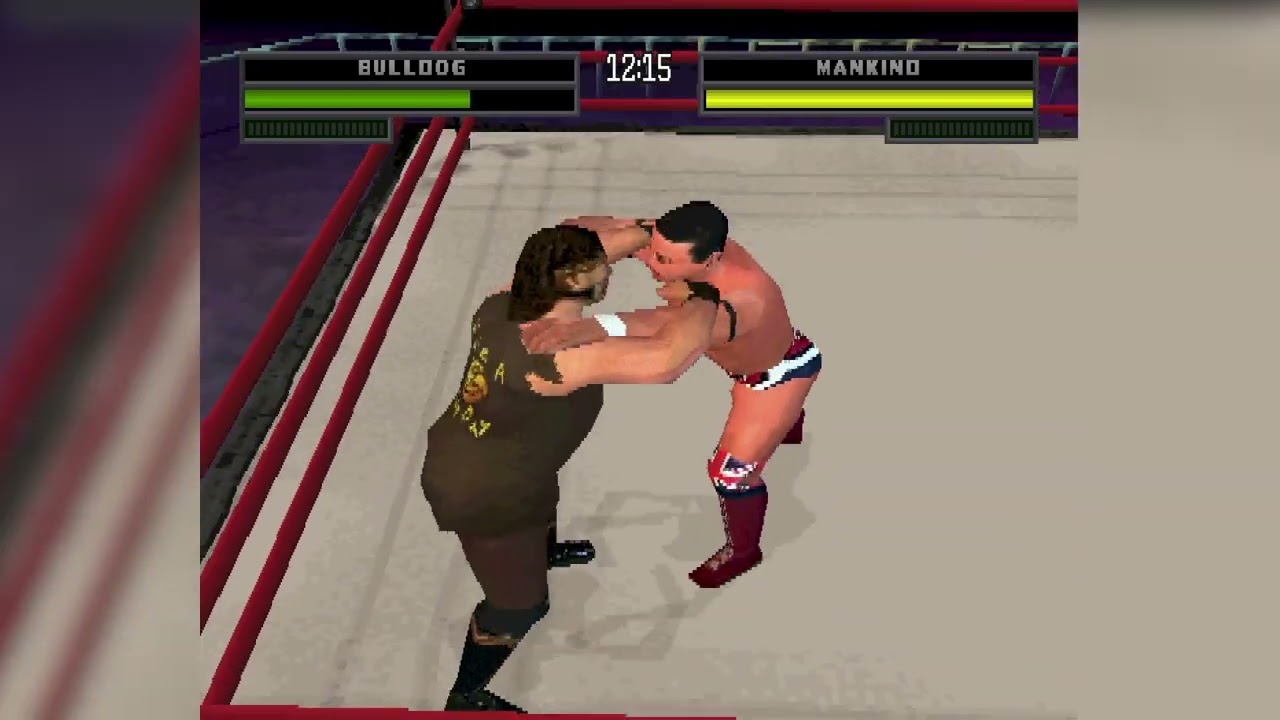 The British Bulldog vs Mankind - WWF War Zone (PS1 - Gameplay)