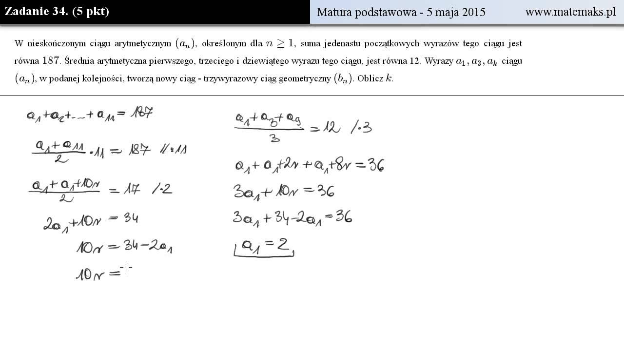 Matura 5 maj 2015 - zadanie 34