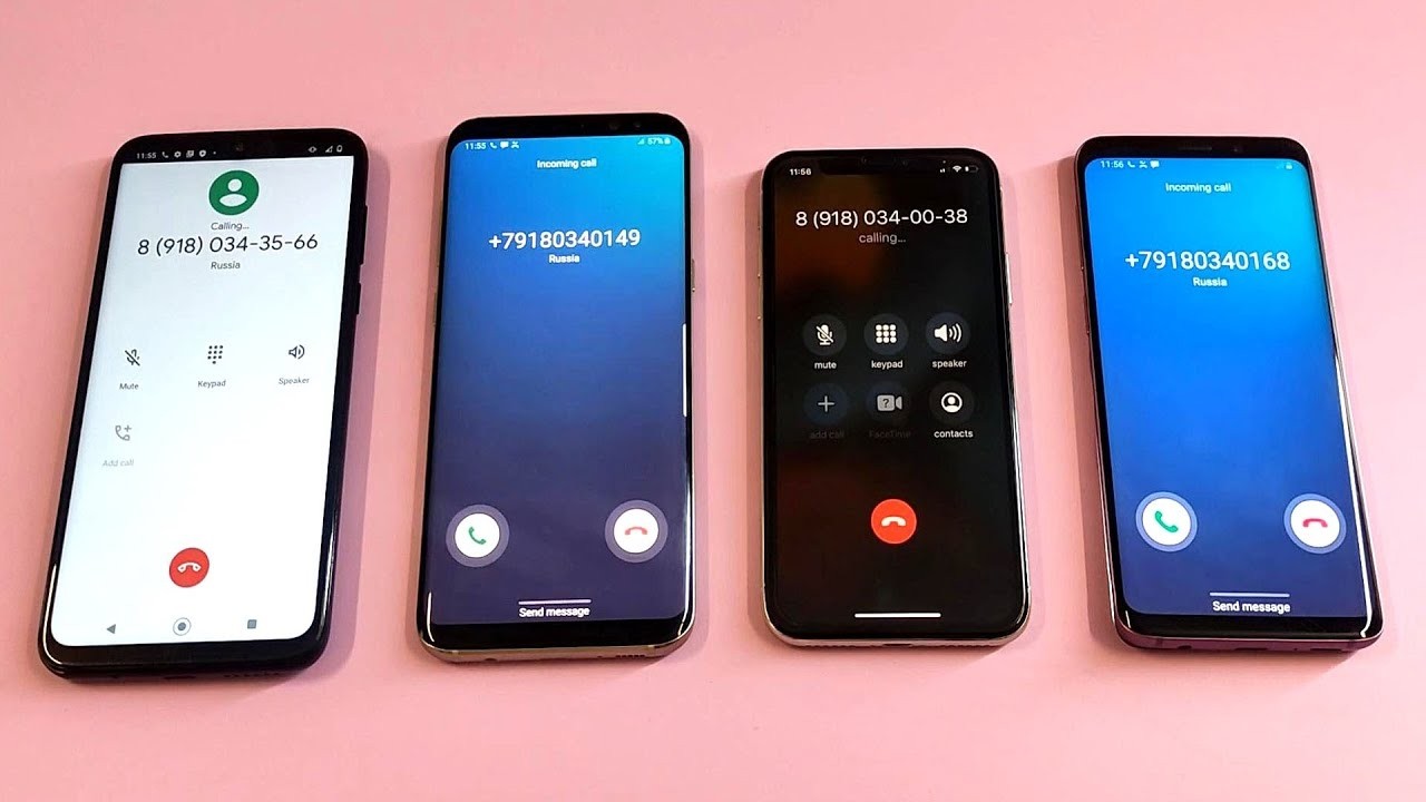 Motorola g8 vs Samsung Galaxy S8 vs iPhone X vs Samsung Galaxy S9 incoming call & outgoing call