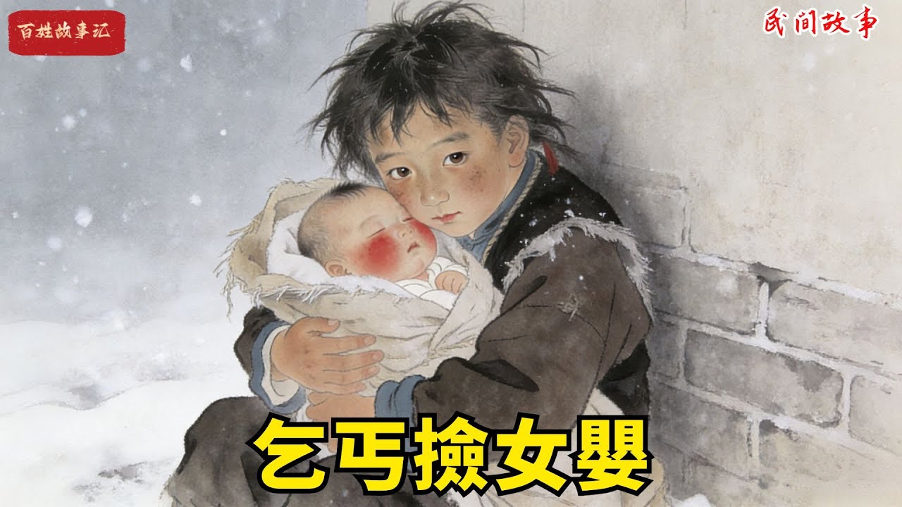 小乞丐在雪地裏撿到個小的嬰兒，用體溫和乞討來的米湯養活她。十年後，女孩被親生父母——微服的帝後認出，她死死拉著小乞丐滿是凍瘡的手#故事頻道 #民間故事#有聲書 #睡前故事#中國文化#故事分享