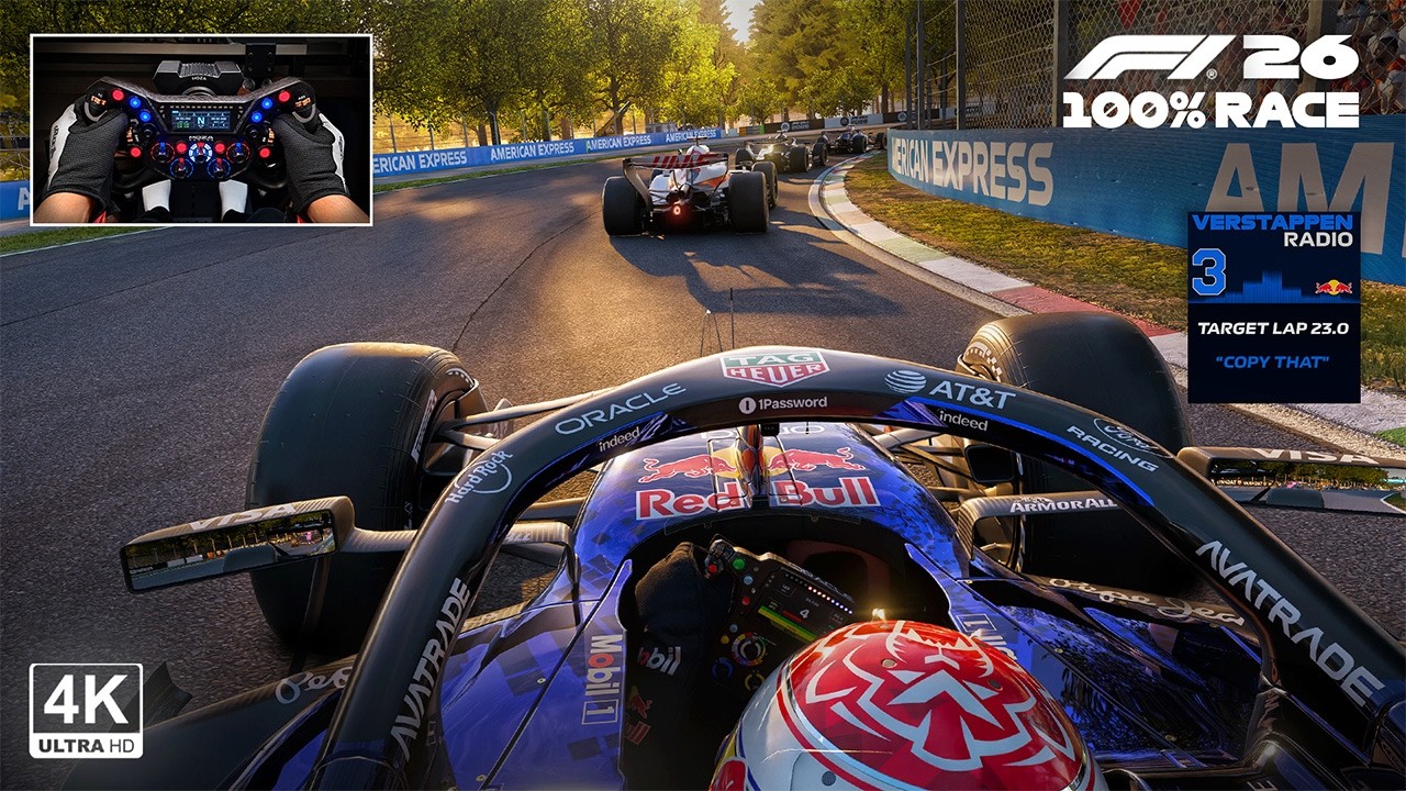 Max Verstappen's Red bull RB22 - 2026 Italian GP Monza 100% Race | F1 26 Steering Wheel Gameplay