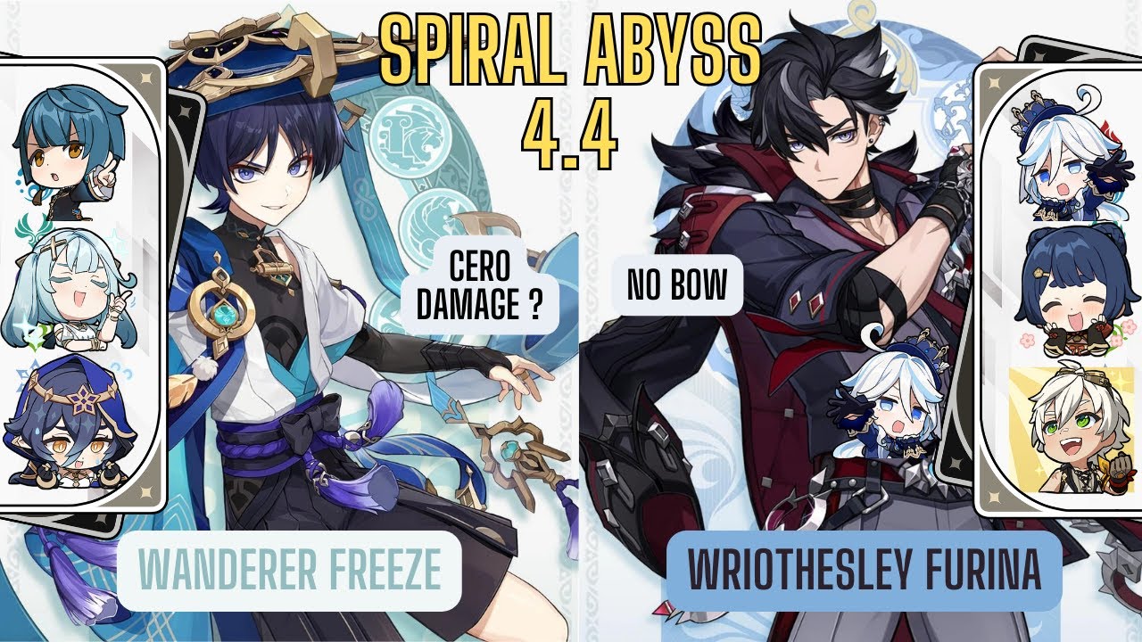 C0 Wanderer Freeze and C1 Wriothesley Furina | Spiral Abyss 4.4 Floor 12 9 Stars | Genshin Impact