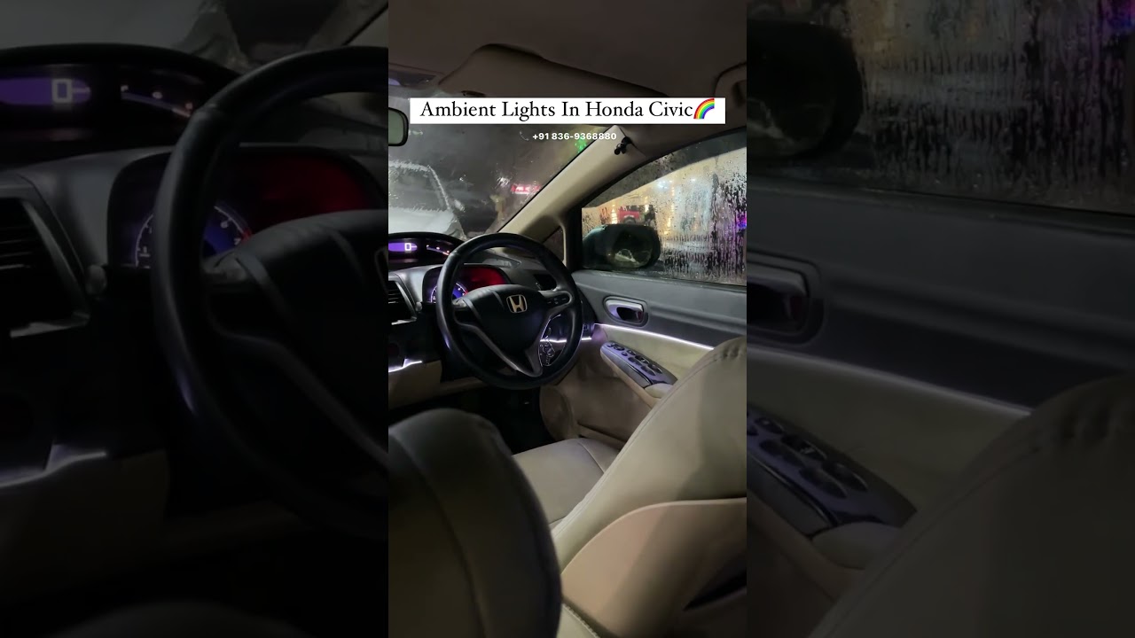 Ambient Lights In Honda Civic🔥#hondaxivic #hondacar #hondacity #ambientlights #caraccessories