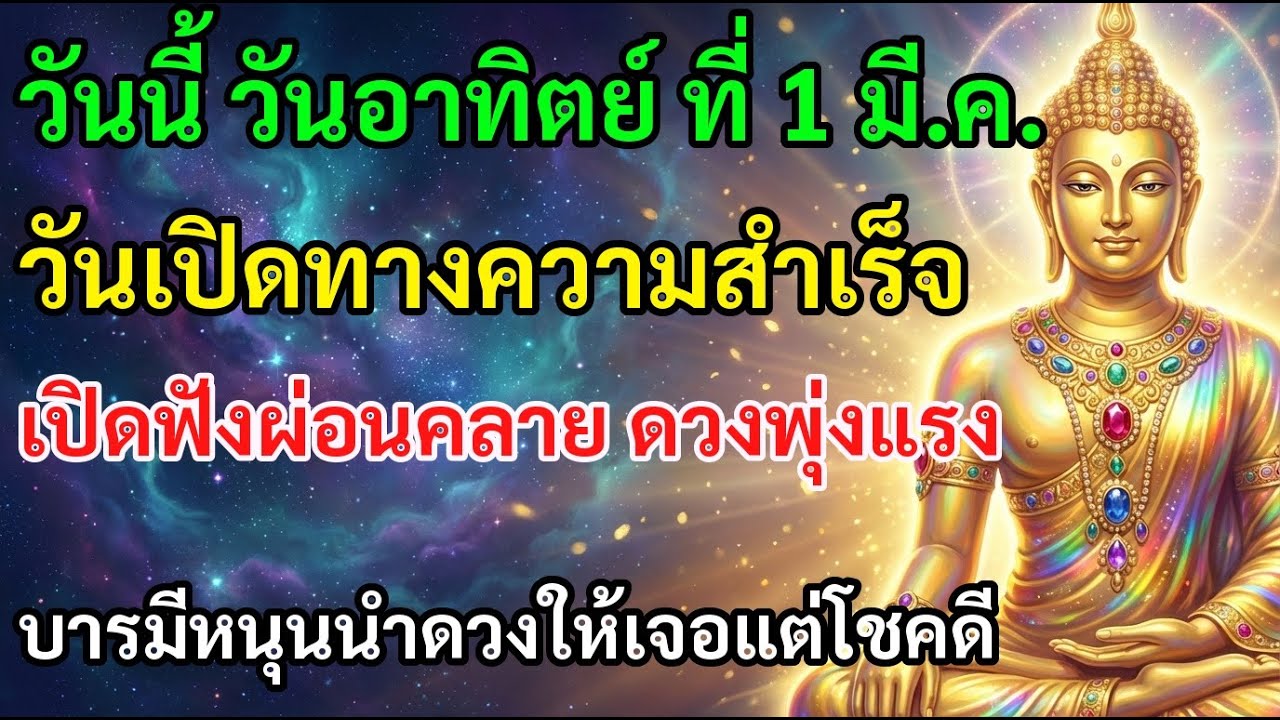 💎 วันนี้ วันอาทิตย์ ที่ 1 มี.ค. วันเปิดทางความสำเร็จ เปิดฟังผ่อนคลาย ดวงพุ่งแรง ทรัพย์สินงอกเงย