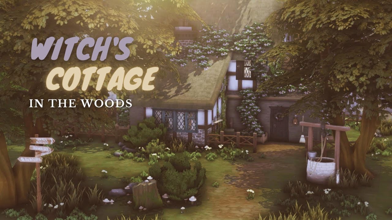 Witch's Cottage in the Woods 🌲🌜 | The Sims 4 | Speedbuild with Ambience Sounds