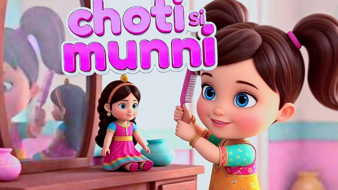 छोटी सी मुन्नी लाल गुलाबी चुन्नी 👧💃 | Cute Hindi Nursery Rhyme | Balgeet for Kids | Hindi Poem