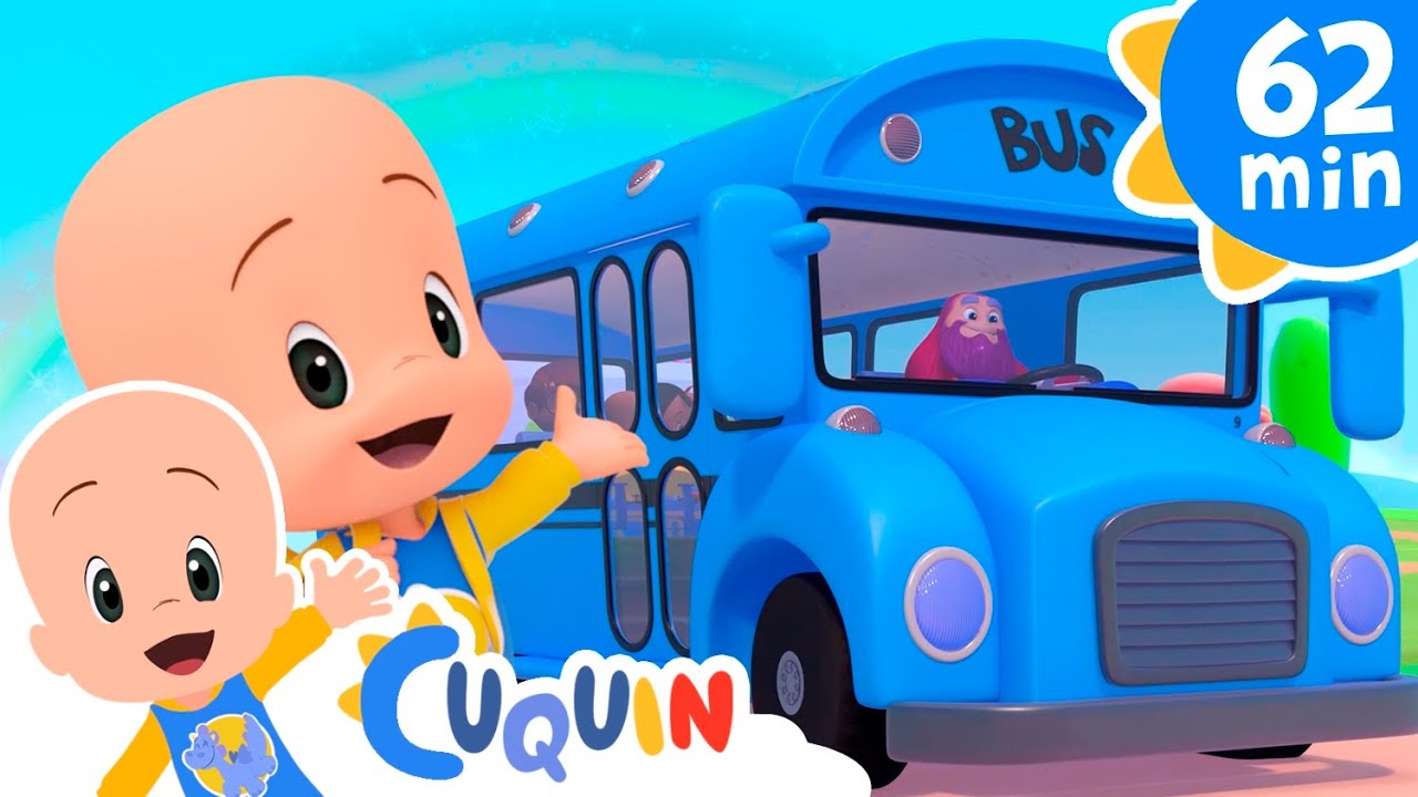 Las ruedas del bus de colores 🚌 Canciones infantiles y música para bebés con Cleo y Cuquín