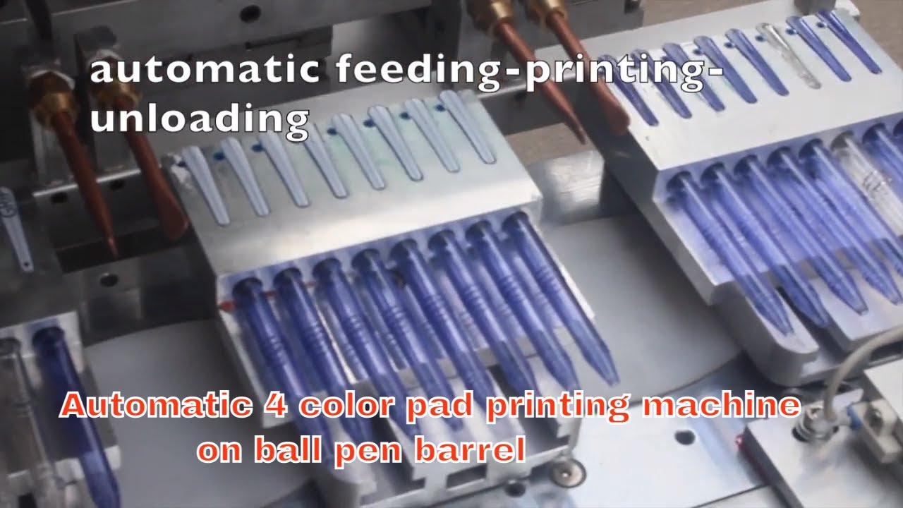 automatic 4 color pen clip pad printing machine