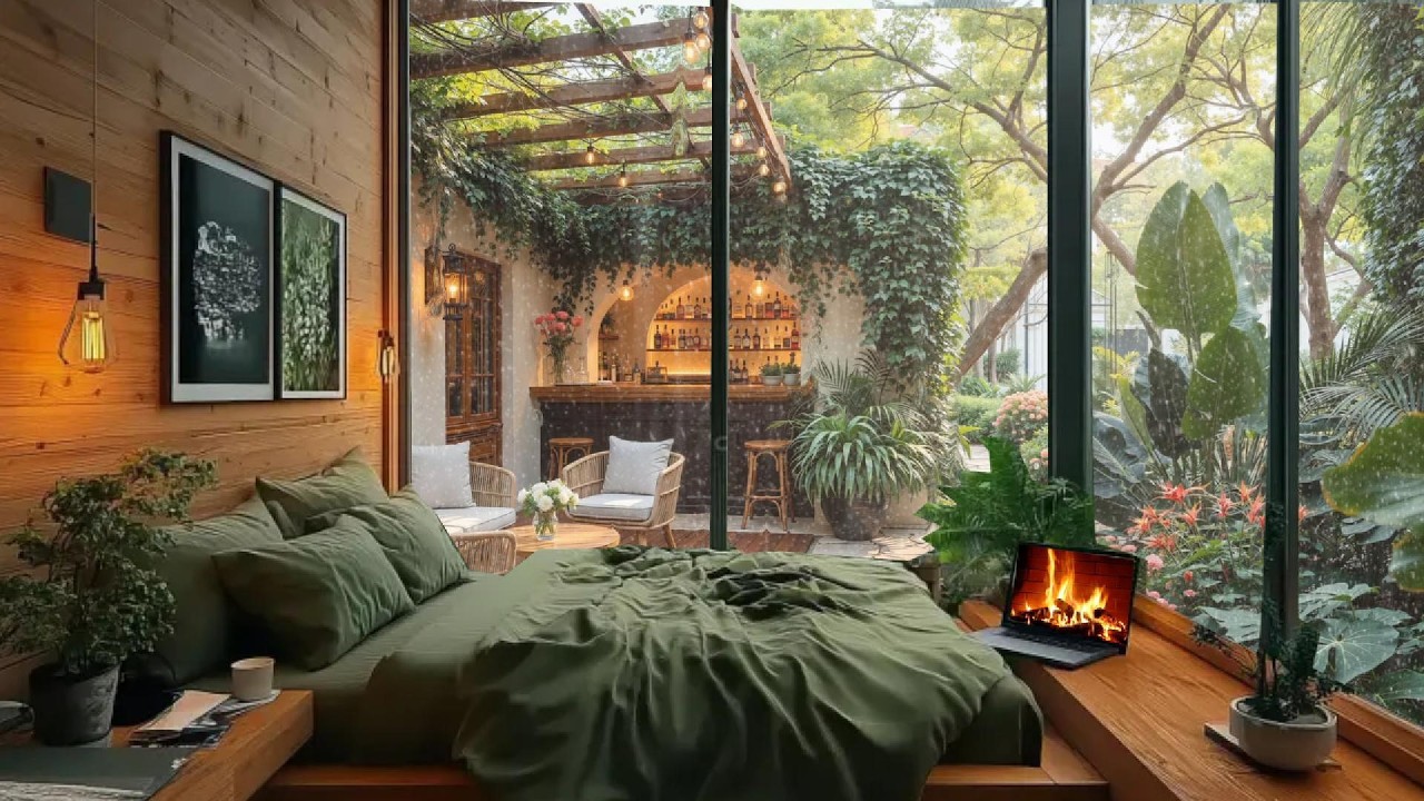 🔥 Cozy Cabin Heavy Rain #3 | 🌧️ Rain Sounds & Crackling Fireplace
